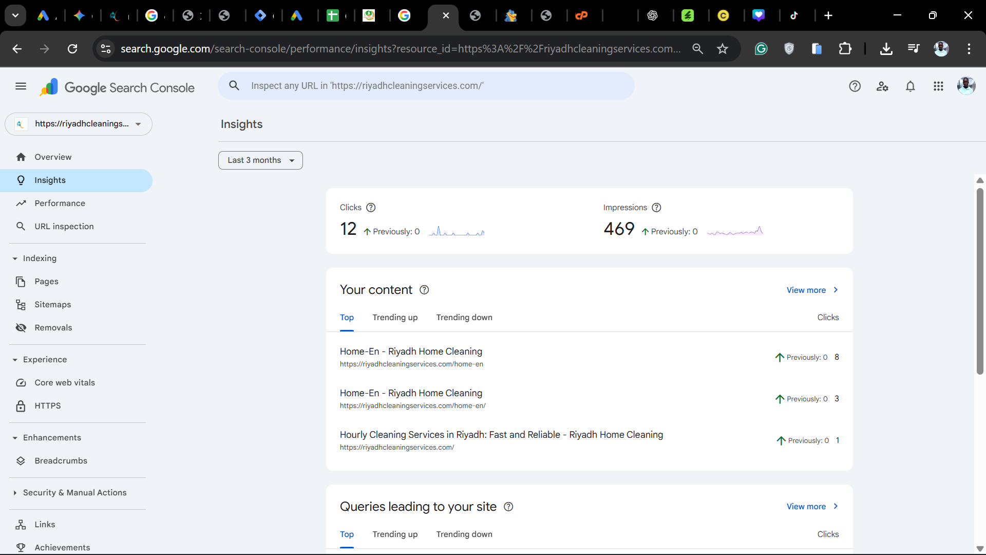 SEO Performance Overview Dashboard
